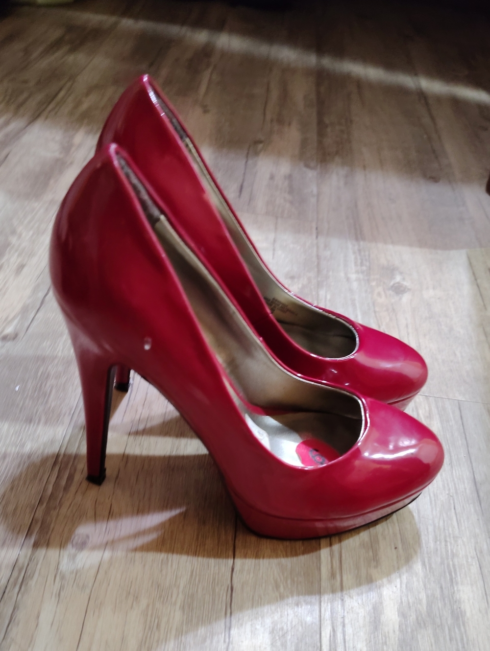 G by Guess Red Patent Platform Stilettos